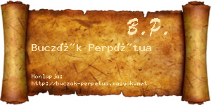 Buczák Perpétua névjegykártya